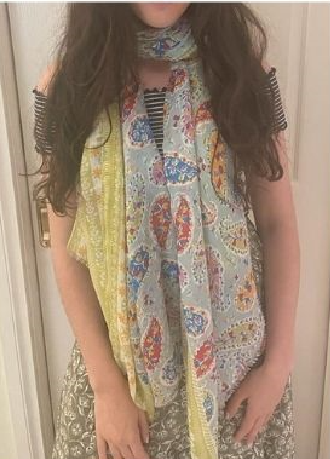 Mustard Viscose Paisley Cottage Print Scarf 332265