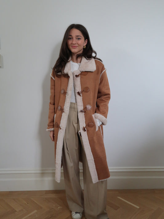 FAUX FUR COAT - MARRON CLAIR