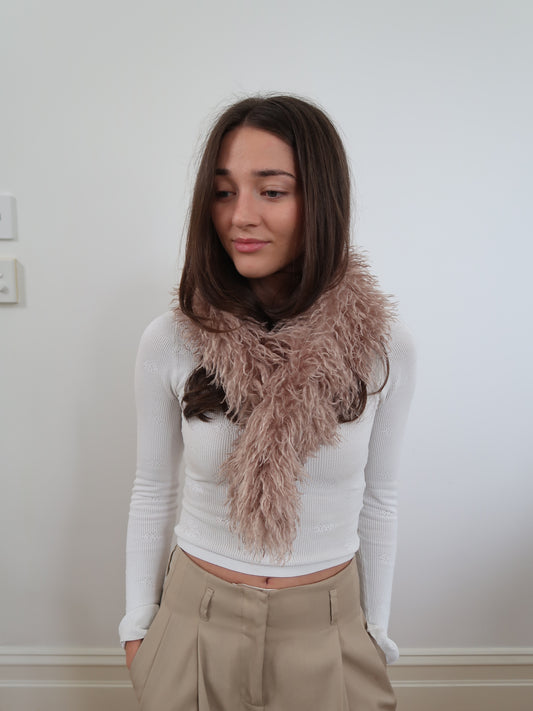 Faux Fur Neck Warmer - Marron Clair