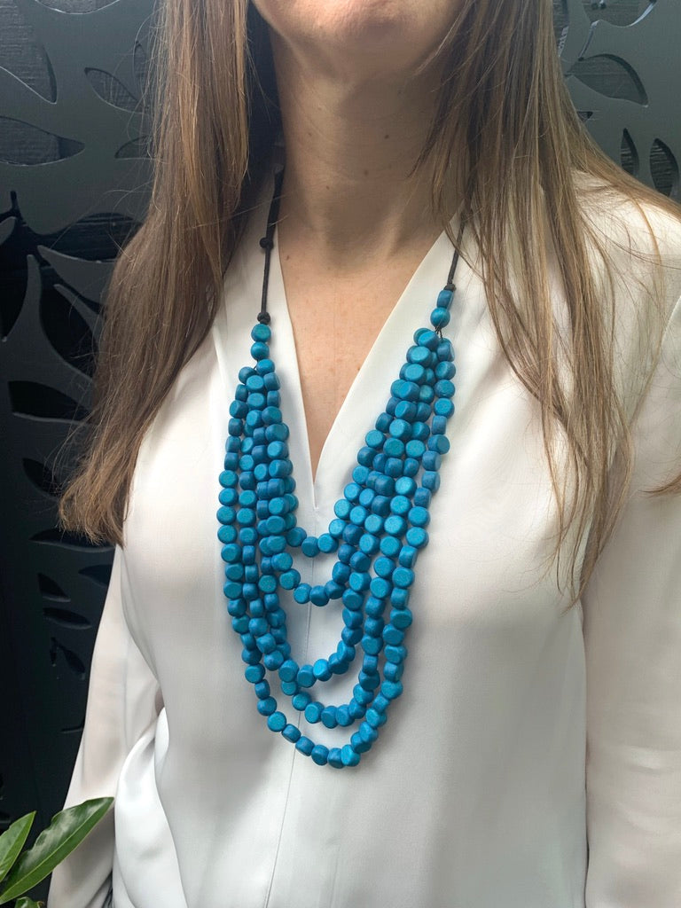 Multi-Layered Wooden Beads Necklace N6-5758