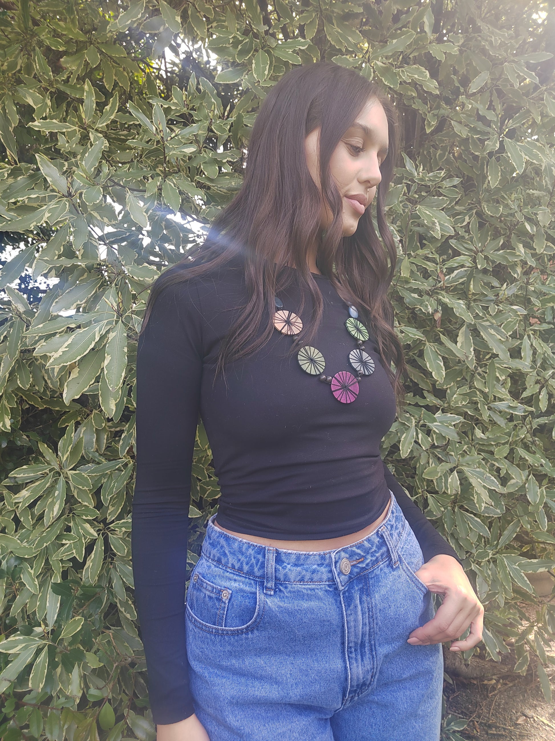 Embroidered Purple Hues Beaded Necklace N7-280GLF