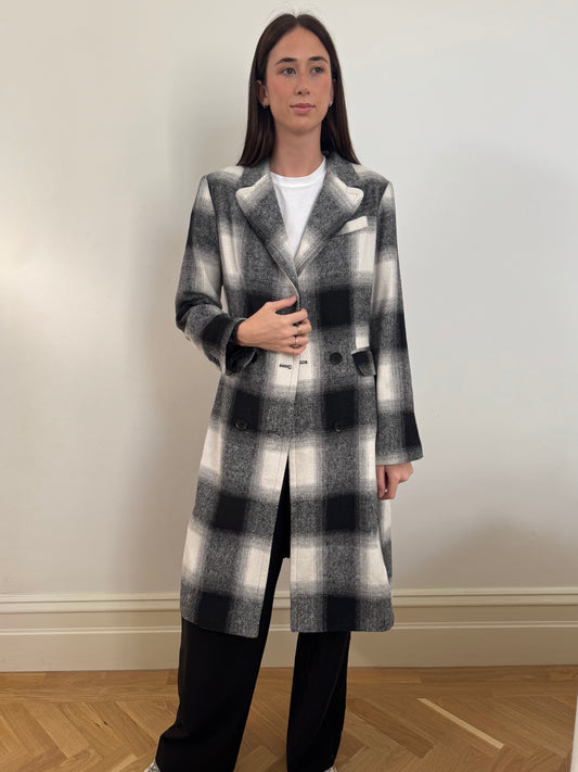 POLYESTER BLEND COAT - BLACK