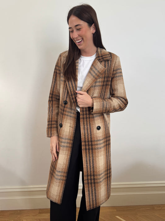 POLYESTER BLEND COAT - CAMEL