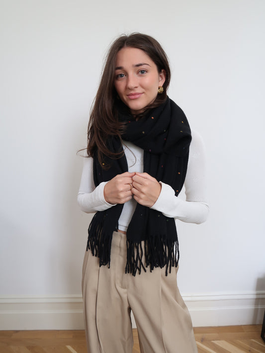 SOFT WINTER SCARF - BLACK