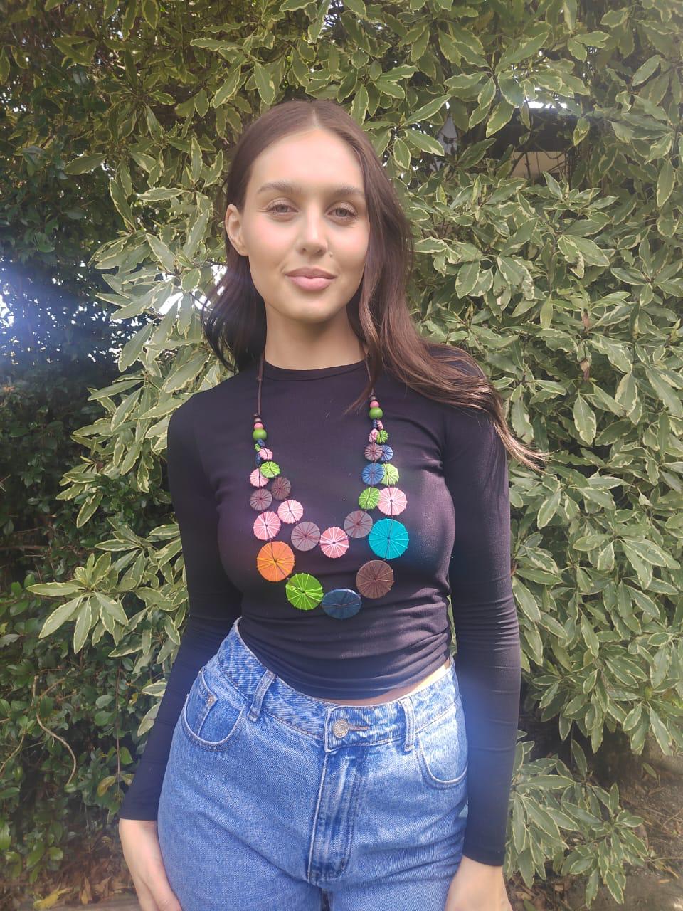 Large Embroidered Statement Necklace N7-626X