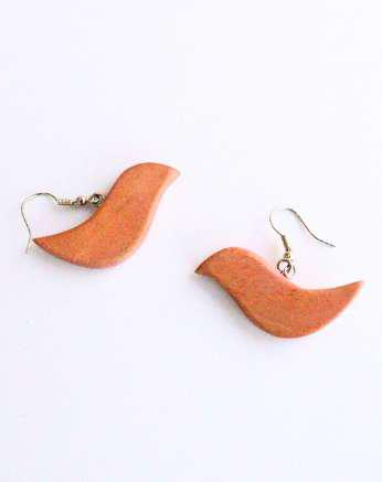 Wooden Bird Earrings E7-813