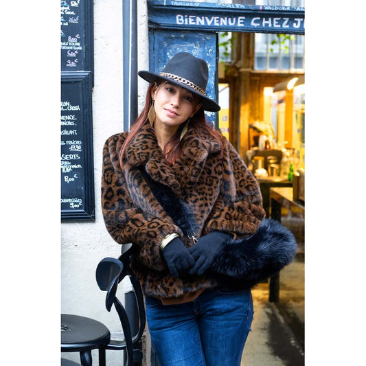 Faux Fur Jacket - Marron Clair