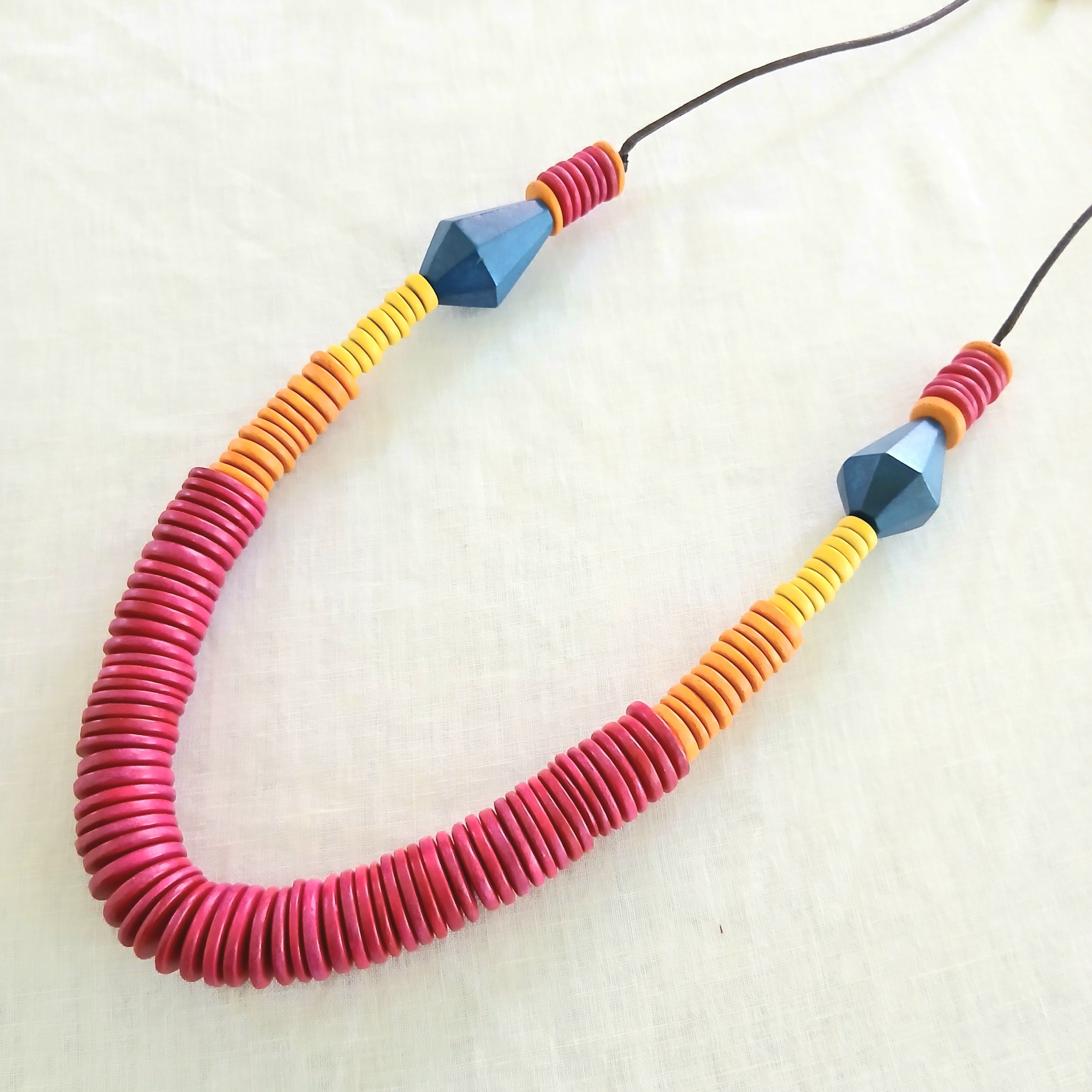 Chunky Beaded Necklace Bright Colours N6-2414JEG