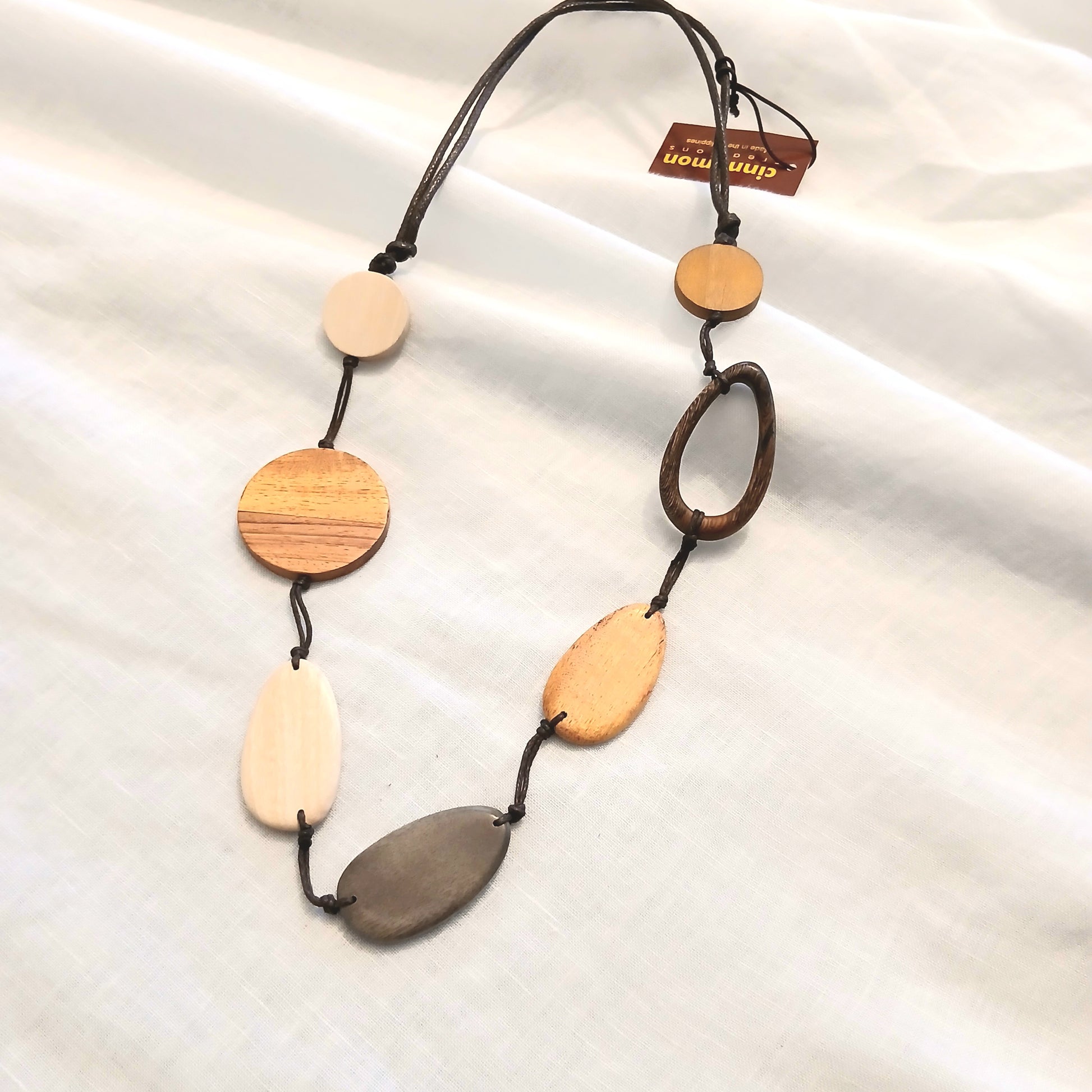 PRE-ORDER Oval Wooden Beaded Necklace N7-1481W