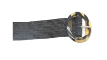 Braided Polyester Belt With Tortie Buckle - Noir