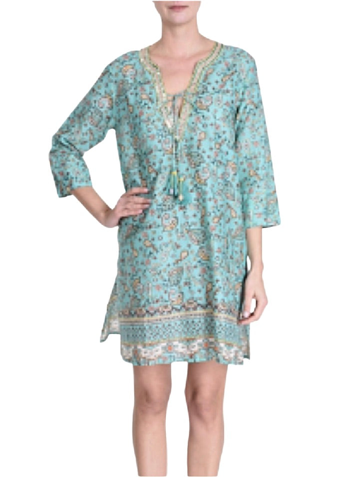 Palme Cotton Short Tunic L/XL - Light Blue