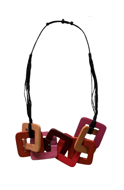Intergrated Wooden Cubes Necklace N6-6197DHU