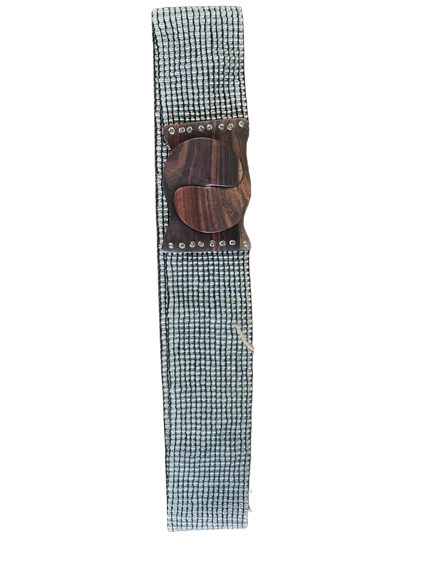 Plain Pearl Belt With Wooden Buckle - Argenta