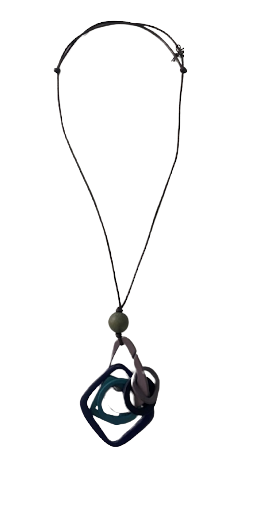 Wooden Chained Wooden Beaded Necklace N6-5325