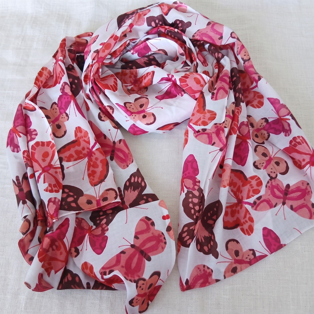 Vibrant Butterfly Print Lightweight Scarf 65932