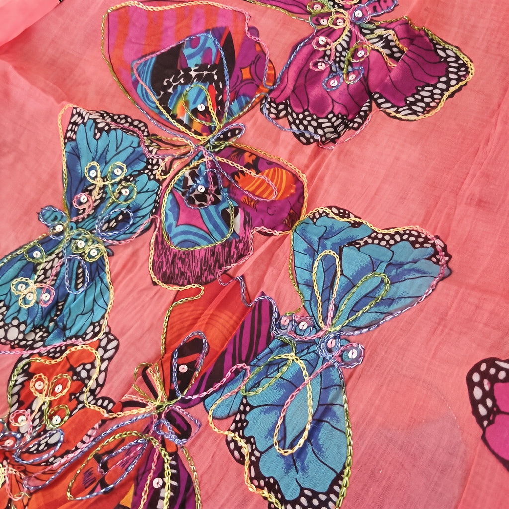 Butterfly Print Lightweight Summer Scarf 44288