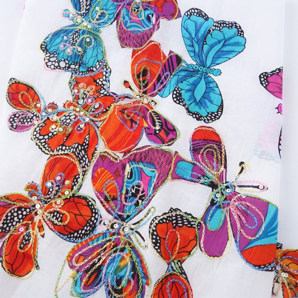 Butterfly Print Lightweight Summer Scarf 44288