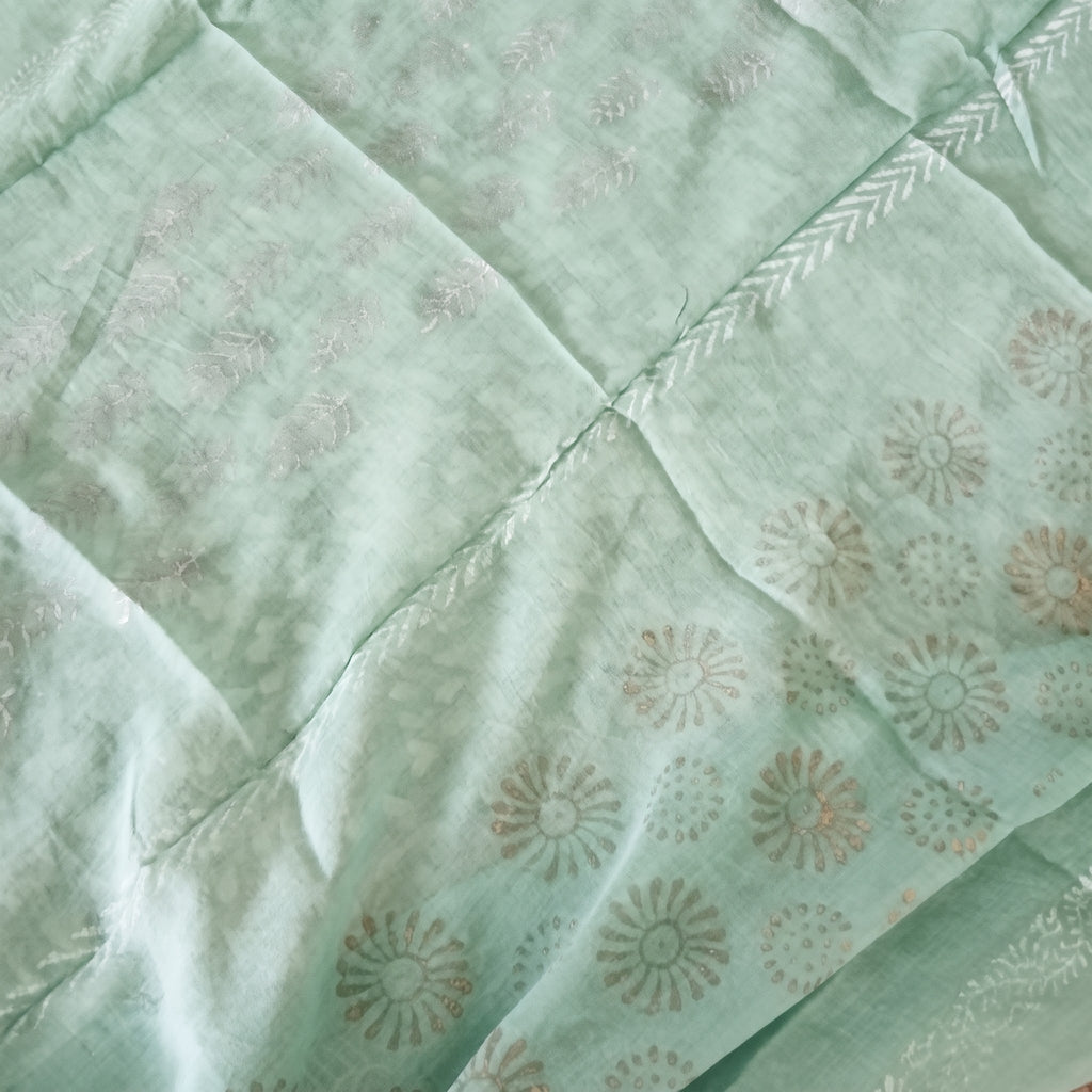 Aqua Cotton Scarf with Silver 65776-0800