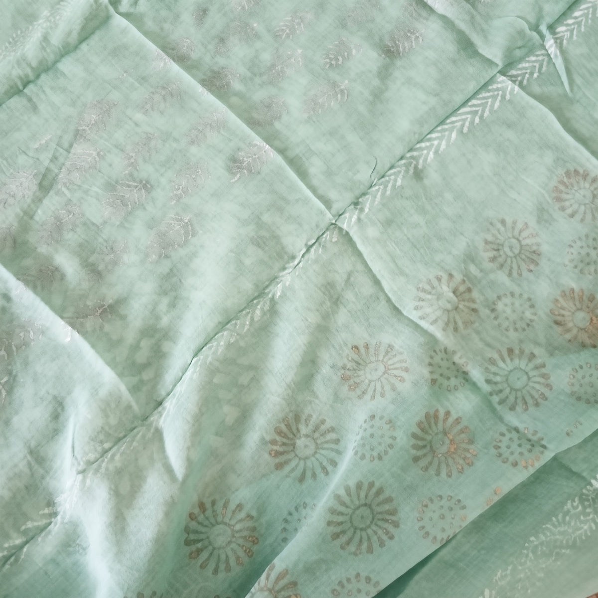 Aqua Cotton Scarf with Silver 65776-0800