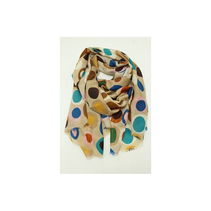 Two Toned Dotted Viscose Scarves - Marron Clair