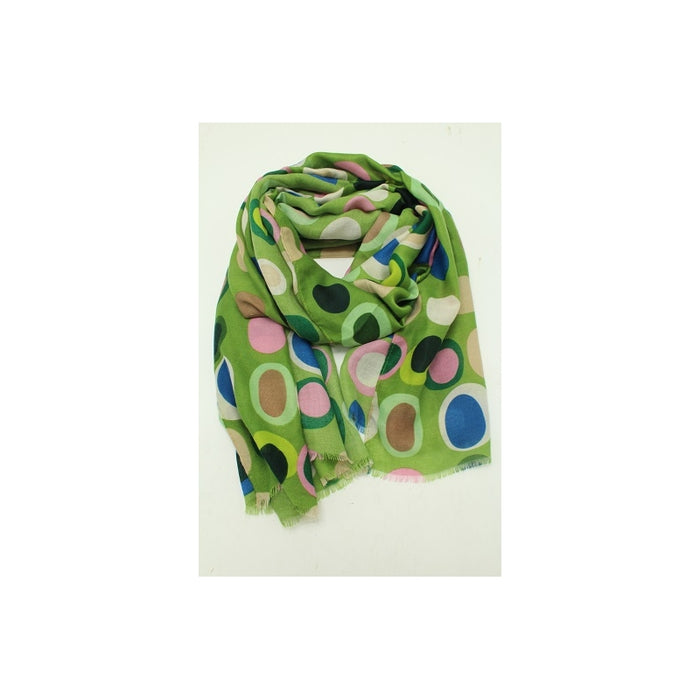 Two Toned Dotted Viscose Scarves - Vert Fonce