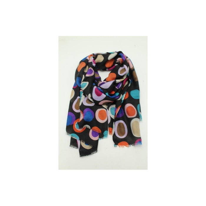 Two Toned Dotted Viscose Scarves - Noir