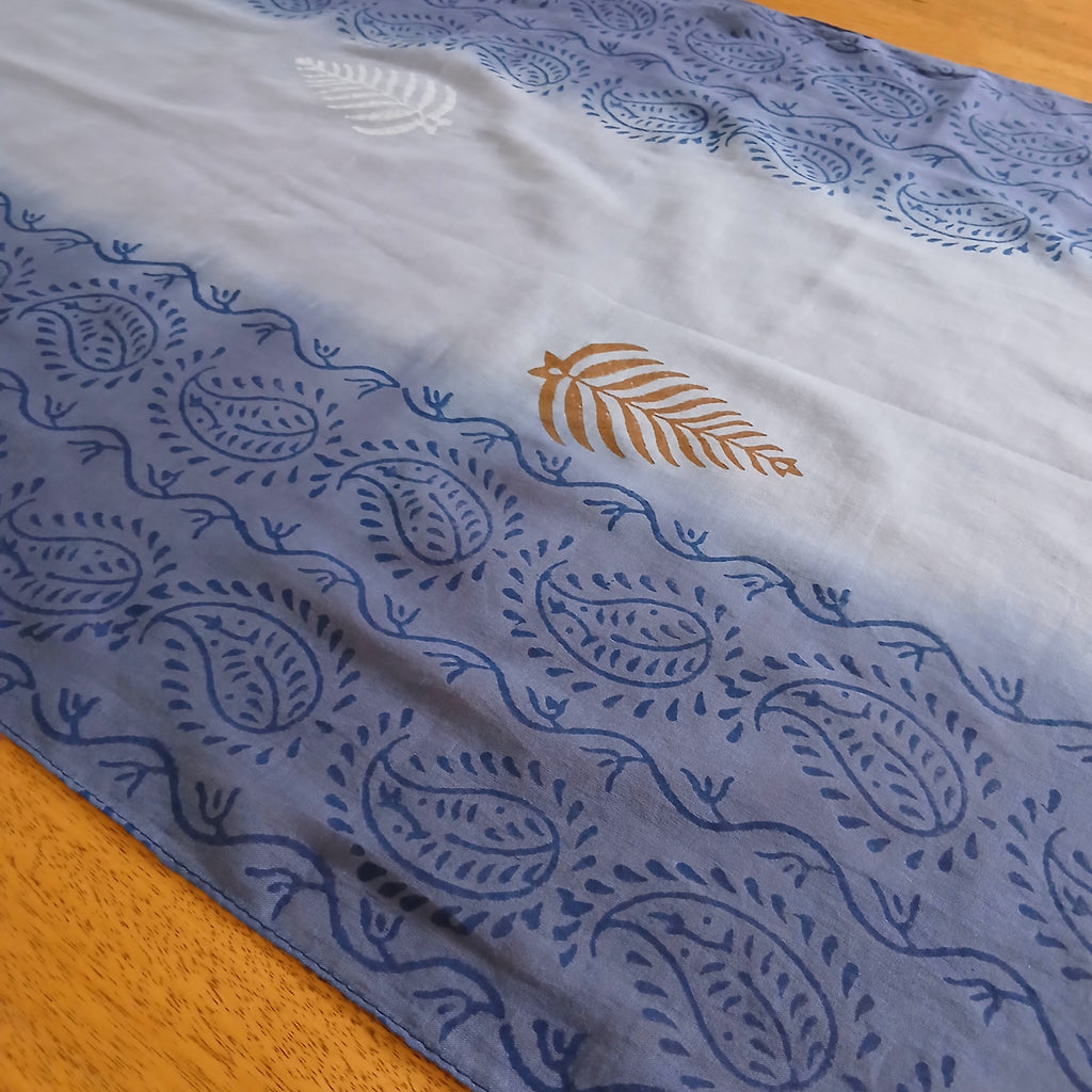 Simple with Leafs Printed - Pure Cotton Scarf 169728