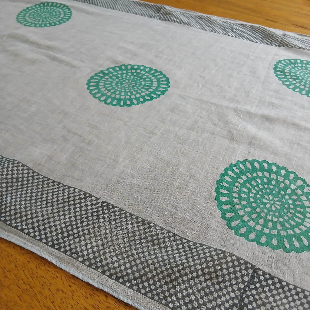 Checkers Border and Design - Pure Cotton Scarf 14456