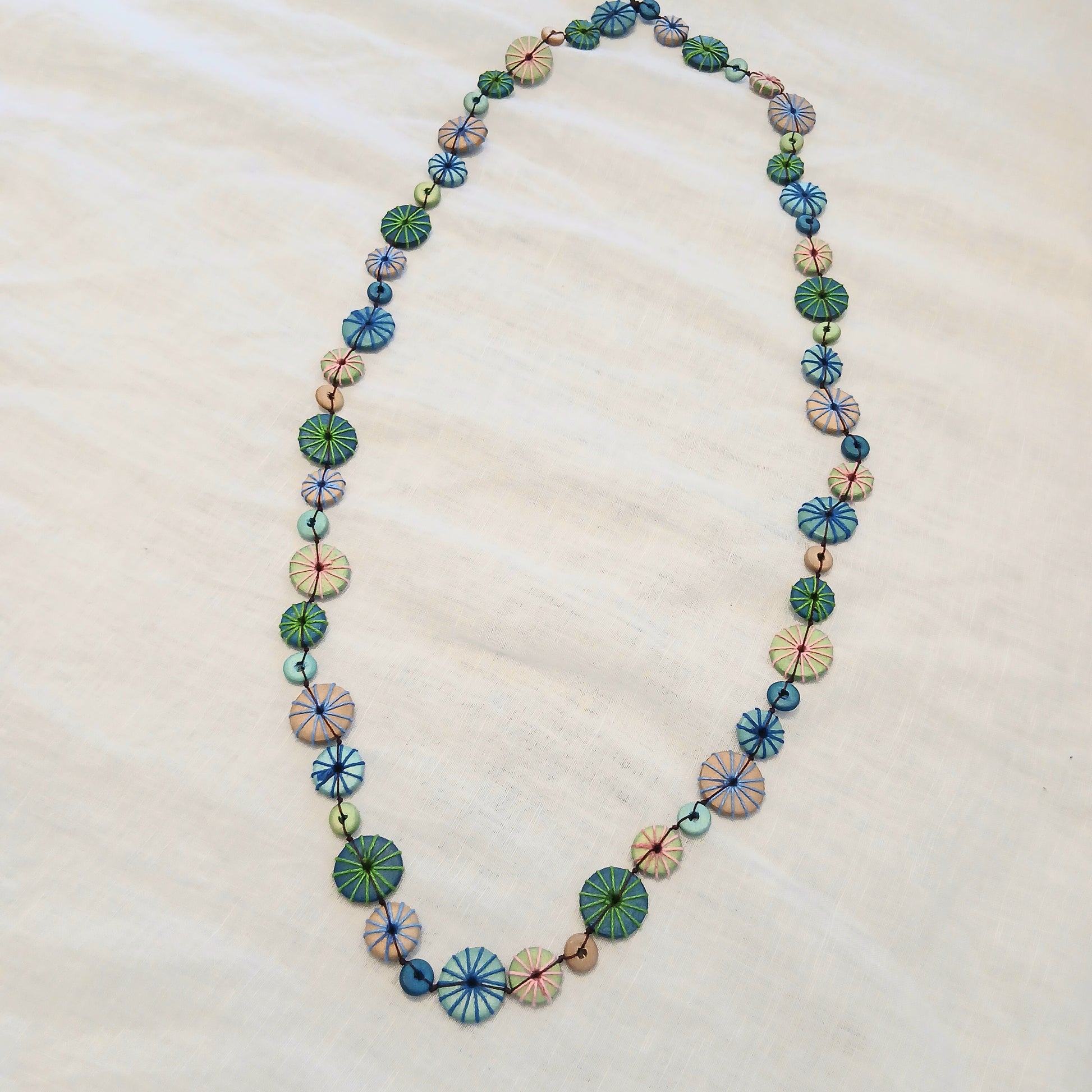 Embroidered Beaded Necklace n7-330