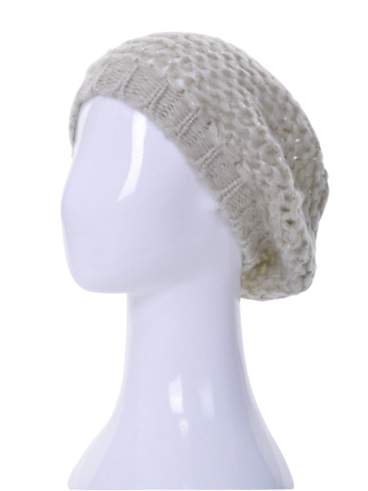 Palme Slouch Lurex Knit Beanie - 44687
