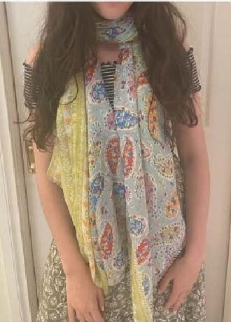 Mustard Viscose Paisley Cottage Print Scarf