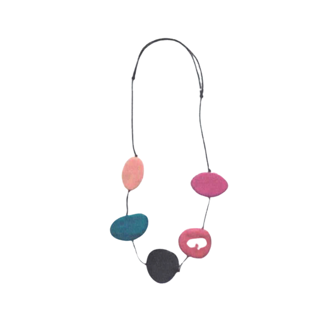 5 Wooden Beads Necklace Multi-Colour n6-2314