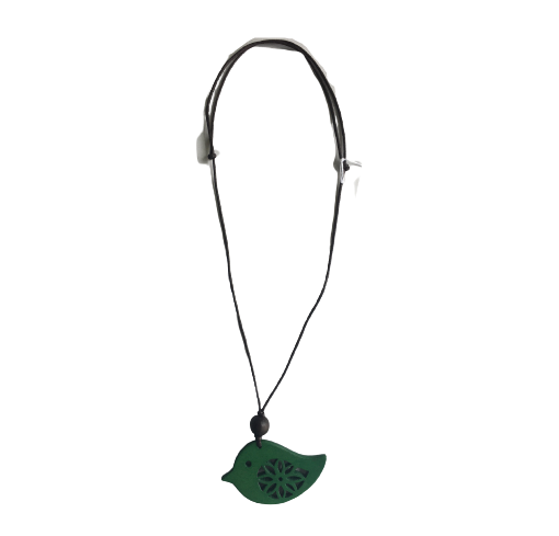 Engraved Little Wooden Bird Necklace N6-2956