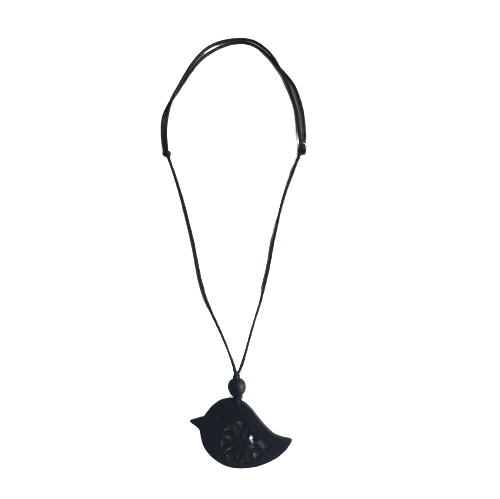 Engraved Little Wooden Bird Necklace N6-2956