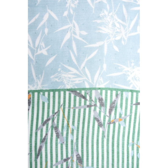 POLYESTER BAMBOO AND STRIPED PRINT SCARF - VERT CLAIR
