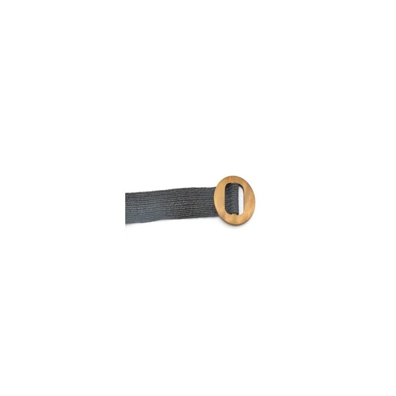 Woven Elastic Belt with Wooden Buckle - 61911