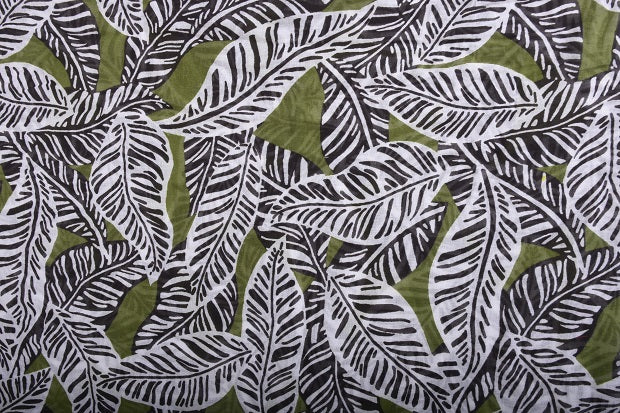 Large Coloured Leaves Cotton Scarf 63444