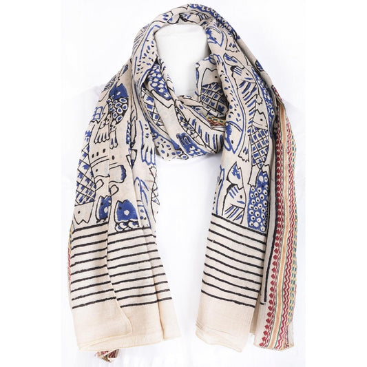 Block Scarf - Bleu Fonce