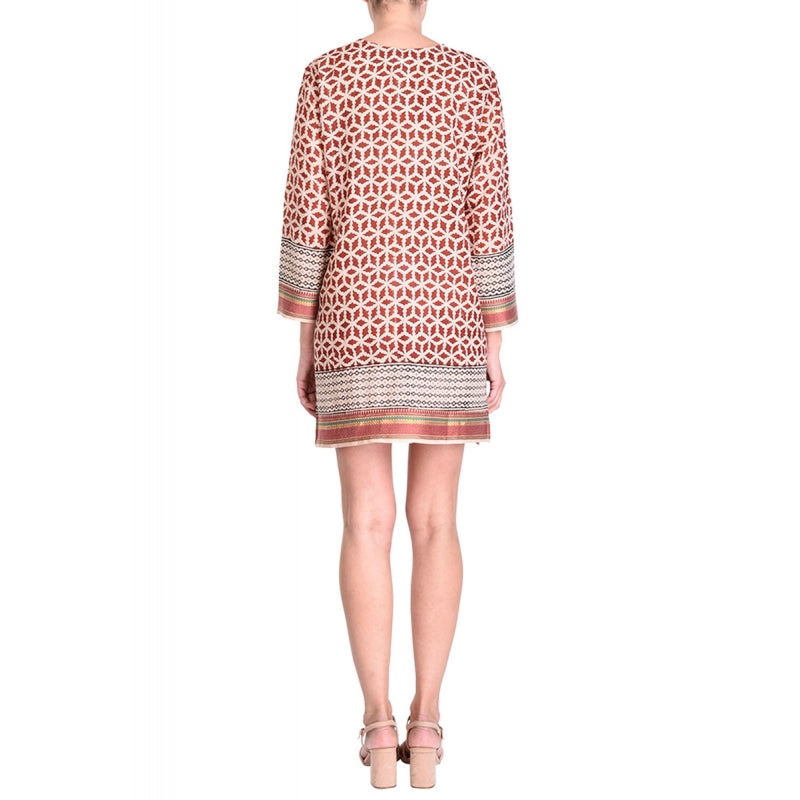 Hand Block Printed Cotton Kurta - Rouge Fonce