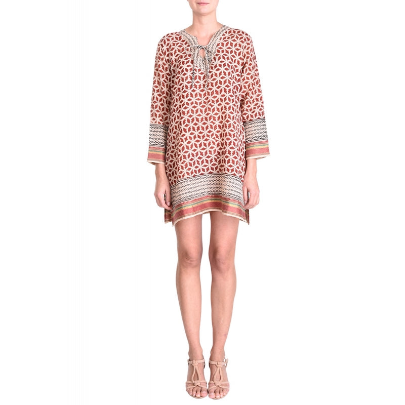 Hand Block Printed Cotton Kurta - Rouge Fonce