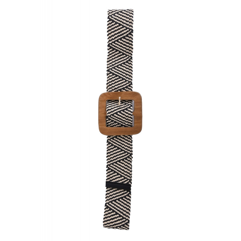 Braided Belt with Wooden Buckle 64186