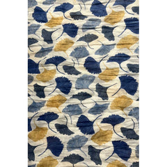 Gincko Leaves Printed Cotton Scarf - Bleu Clair