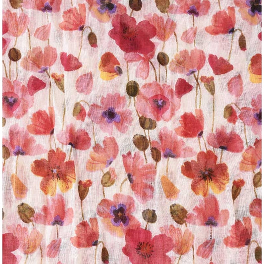 Palme Wild Flowers Cotton Scarf - Rouge Clair