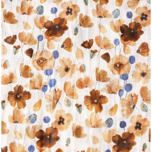 Palme Wild Flowers Cotton Scarf - Marron Clair