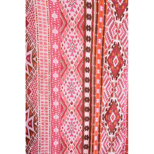 Palme Cotton Printed Maxi Shirt - Rose Fonce