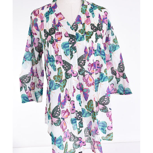 Palme Cotton Printed Maxi Shirt - Vert Fonce 2