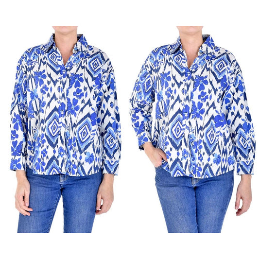 Palme Cotton Shirt - Bleu Fonce