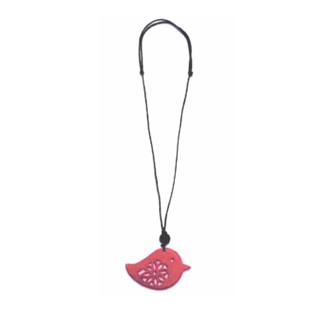 Engraved Little Wooden Bird Necklace N6-2956