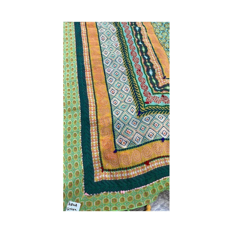 Cotton Scarf Embroidered and Tassels - 66208