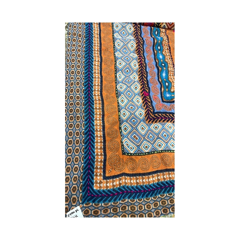 Cotton Scarf Embroidered and Tassels - 66208